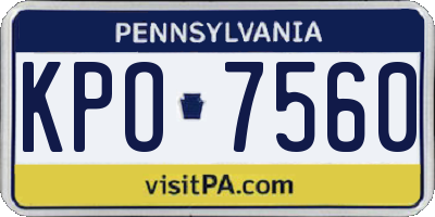 PA license plate KPO7560