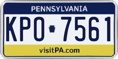 PA license plate KPO7561