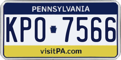 PA license plate KPO7566