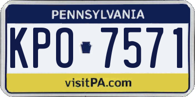 PA license plate KPO7571