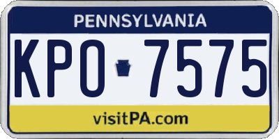 PA license plate KPO7575