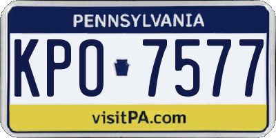 PA license plate KPO7577