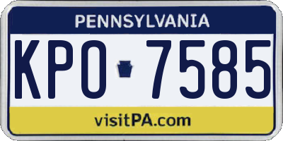 PA license plate KPO7585