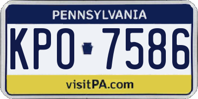 PA license plate KPO7586
