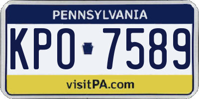 PA license plate KPO7589