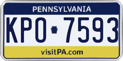 PA license plate KPO7593
