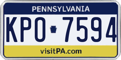 PA license plate KPO7594