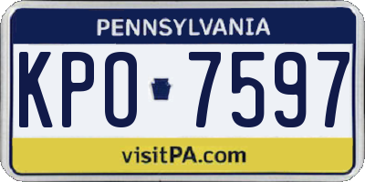 PA license plate KPO7597