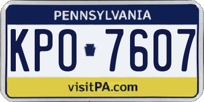 PA license plate KPO7607