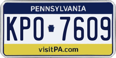 PA license plate KPO7609