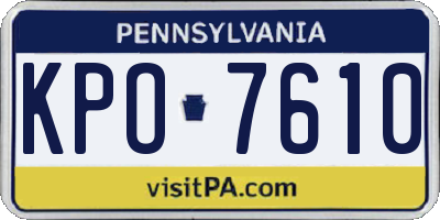 PA license plate KPO7610