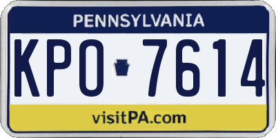 PA license plate KPO7614