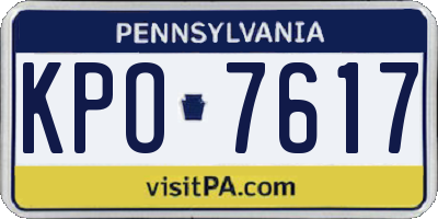 PA license plate KPO7617