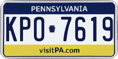 PA license plate KPO7619