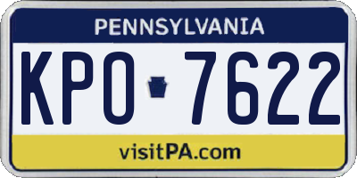 PA license plate KPO7622