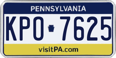 PA license plate KPO7625