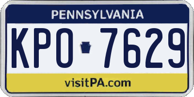PA license plate KPO7629