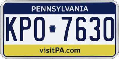 PA license plate KPO7630