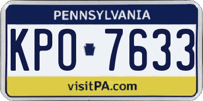 PA license plate KPO7633
