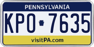 PA license plate KPO7635