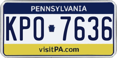 PA license plate KPO7636