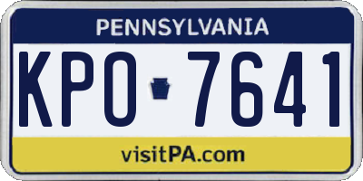 PA license plate KPO7641