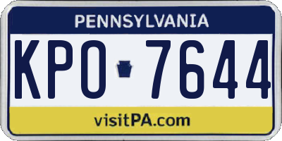 PA license plate KPO7644
