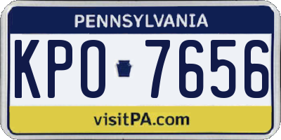 PA license plate KPO7656