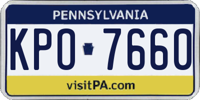 PA license plate KPO7660