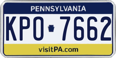 PA license plate KPO7662