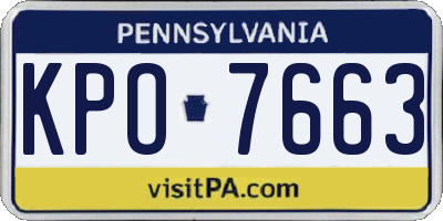 PA license plate KPO7663