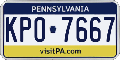 PA license plate KPO7667