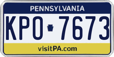 PA license plate KPO7673