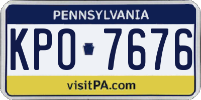 PA license plate KPO7676