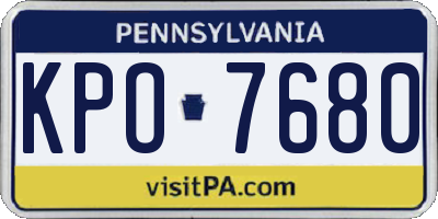 PA license plate KPO7680