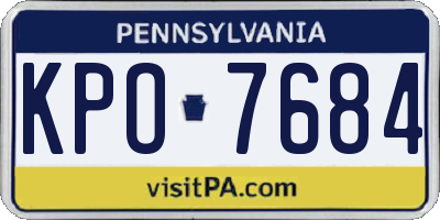 PA license plate KPO7684