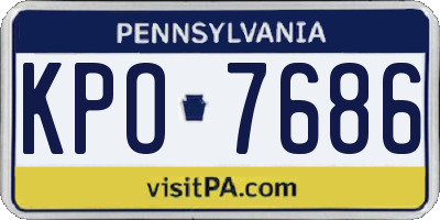PA license plate KPO7686