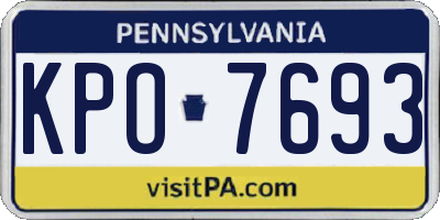 PA license plate KPO7693