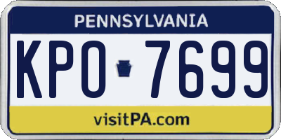 PA license plate KPO7699