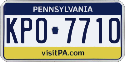 PA license plate KPO7710