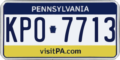 PA license plate KPO7713