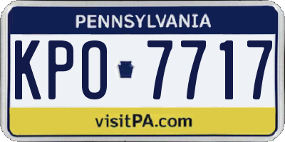 PA license plate KPO7717