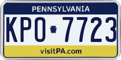 PA license plate KPO7723