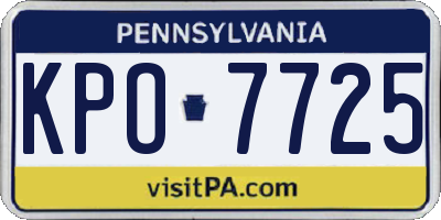 PA license plate KPO7725