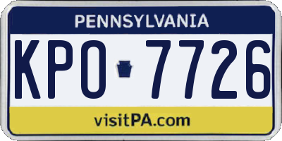 PA license plate KPO7726
