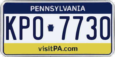 PA license plate KPO7730