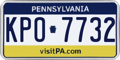 PA license plate KPO7732