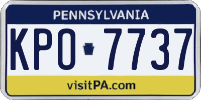 PA license plate KPO7737