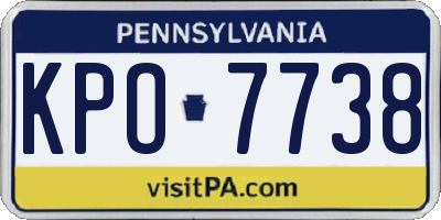 PA license plate KPO7738