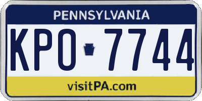 PA license plate KPO7744